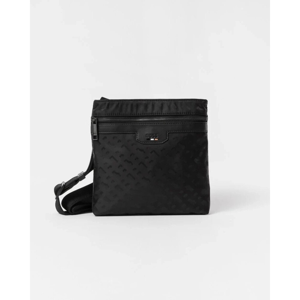 HUGO BOSS Black Nylon Logo Crossbody Bag TRYSTAN Envelope
